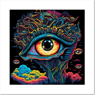 Trippy Psychedelic Pop Art Eyeball Posters and Art